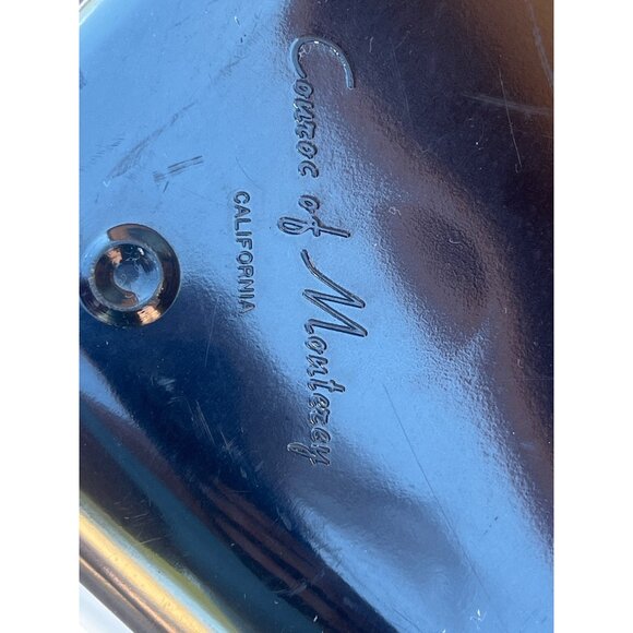 Couroc of Monterey Great Lakes Black & Teal Tray Coin Inlays Nautical Graphics - Picture 6 of 16